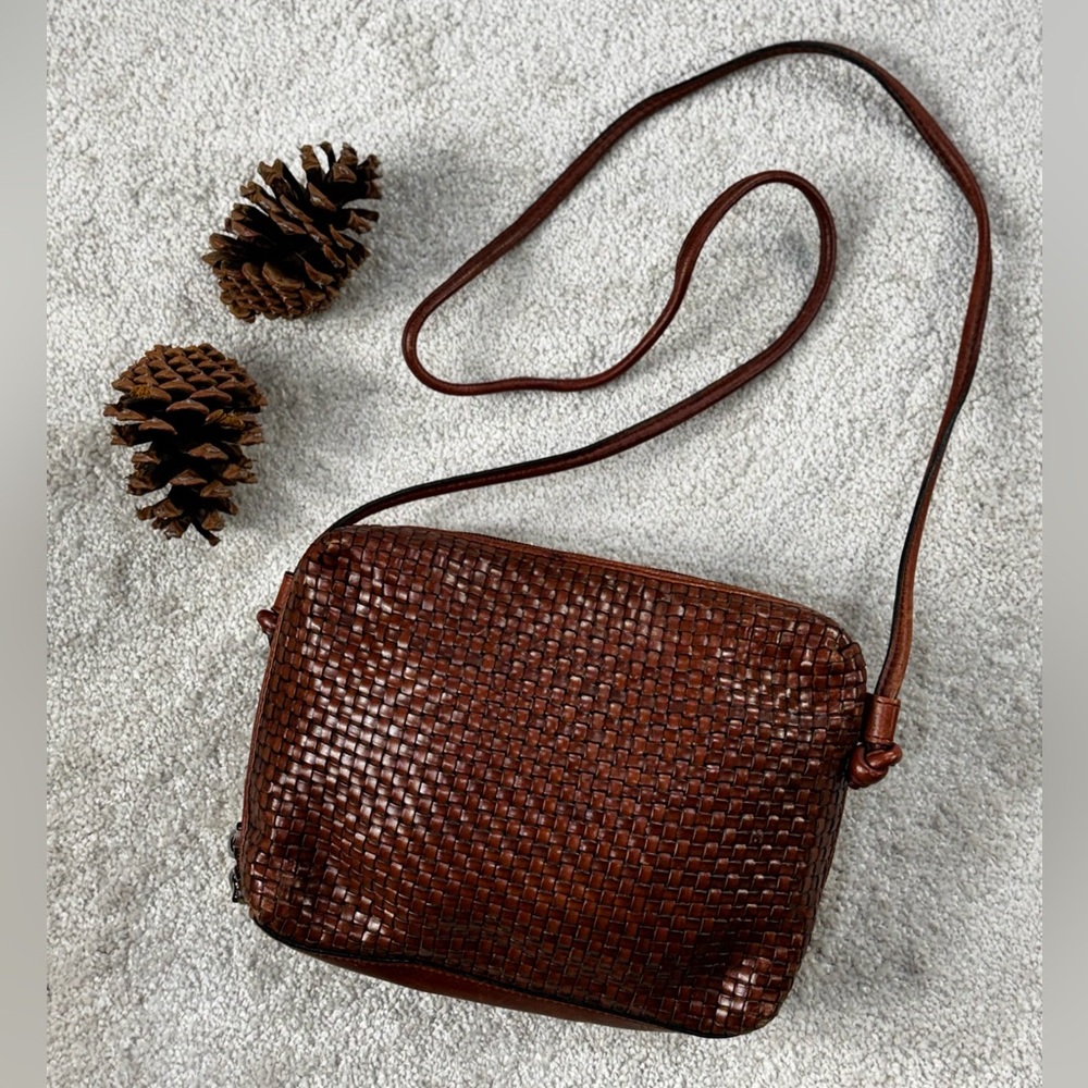 Nine West Brown Leather Crossbody Bag